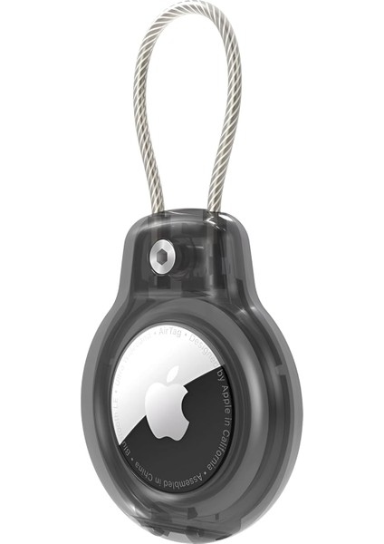 Airtag Için Superlock Serisi Kilitli Kılıf Ve Airtag Için Darbelere Karşı Ultra Güçlü Koruyucu Anahtarlık (Siyah Şeffaf)