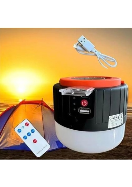 Ct-4289 Urla Şarjlı Solar Kamp Feneri (Beyaz Işık)