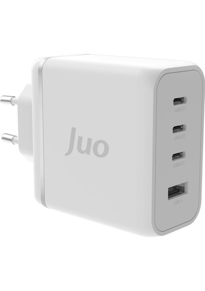 100W 4 Portlu Usb-C + Usb-A Gan Şarj Aleti Iphone& Macbook & Notebook Uyumlu Pd Type-C Hızlı Şarj Cihazı Beyaz