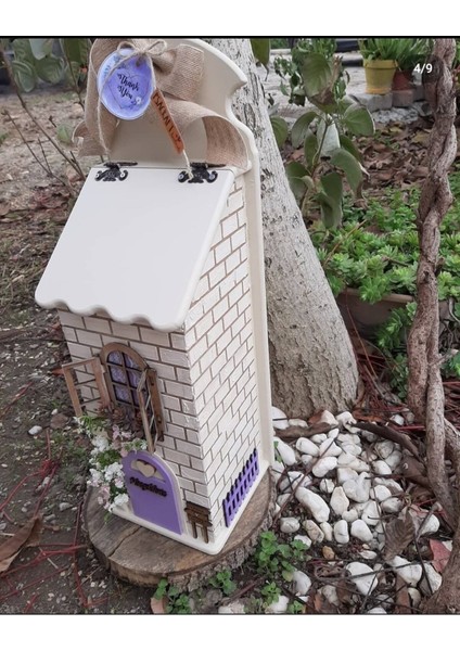 Psacraft Poşetlik / Çeyizlik Lila Kapılı Taş Desenli Poşetlik 50X15X13