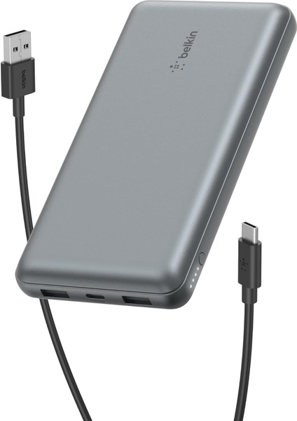 USB C Taşınabilir Şarj Cihazı 20000MAH, 20K Powerbank, USB Type C Giriş Çıkış Portu ve 2 USB A Portu, USB C - A Arası Kablo Dahil Iphone, Galaxy, Pixel, Ipad, Airpods Vb Için - Uzay Grisi