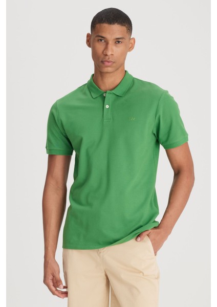 Polo Yaka Tişört Yeşil Erkek Kısa Kol T-Shirt