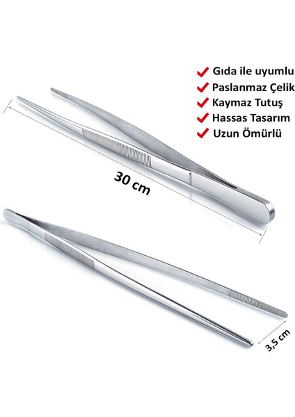 30cm Renkli Profesyonel Mutfak Şef Cımbızı, Pratik Maşa, Çok Renkli fırsatları