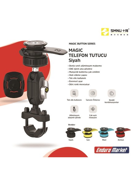 Smnu Magıc Telefon Tutucu Siyah