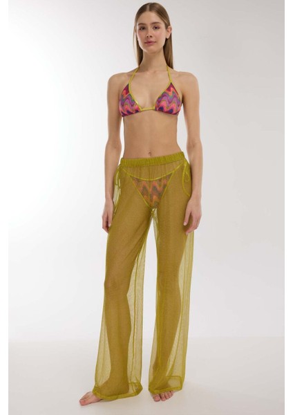 4824 Gold Simli Plaj Pantolonu