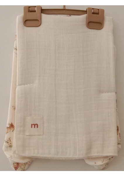 Çiçek ve Geyik Baskılı Kruvaze Body Bej 3 Lü Takım 62 cm ( Müslin Battaniyeli ) 4947 modelleri