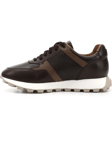 Erkek Kahverengi Bağcıklı Hakiki Deri Sneaker modelleri