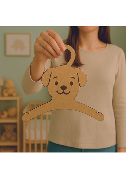 14'lü Lazer Kesim Ahşap Köpek Figürlü Bebek Askılığı Bebek Odası Için Doğal, Sevimli ve Dayanıklı modelleri