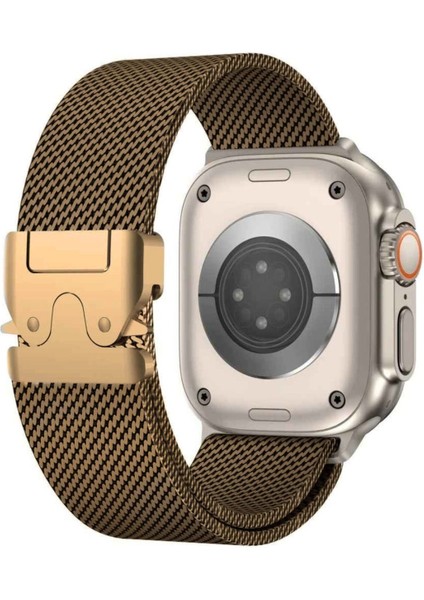 natürel Titanyum Apple Watch Ultra Band 42-44-45-49MM S10 46MM Milanese Bilezik 10 9 8 7 6 5 Se 4 4