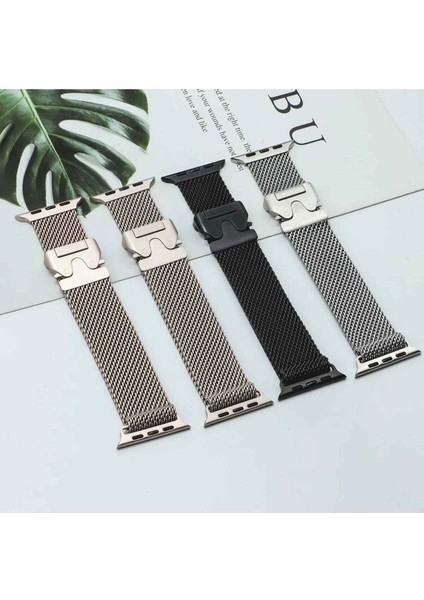 natürel Titanyum Apple Watch Ultra Band 42-44-45-49MM S10 46MM Milanese Bilezik 10 9 8 7 6 5 Se 4 4
