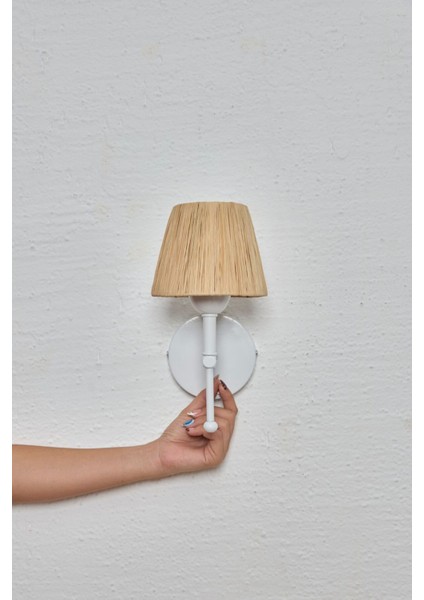 Bohem Hasır Rafya Saçaksız El Yapımı Beyaz Ledli Aplik fiyatları