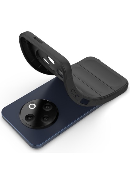 Tecno Spark 30C 4g Kılıf Esnek Tpu Oyuklu Arka Yüzey Tasarımlı Tkgn Etnik Silikon Kapak - Siyah modelleri