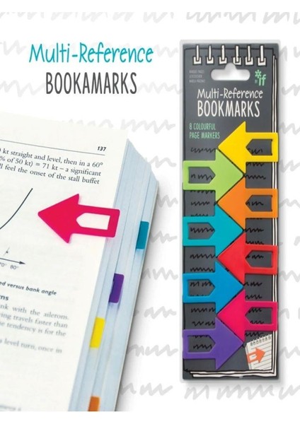 8 Adet Renkli Ok Kitap Ayracı