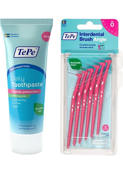 Daily Diş Macunu 75 ml - Arayüz Fırçası Pembe 0.4 mm 6'lı