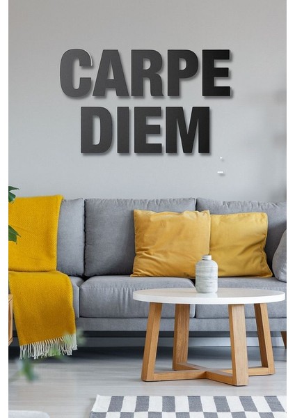 Ahşap Siyah Carpe Dıem Yazılı Duvar Dekoru Salon Oturma Yatak Odası Için Lazer Kesim Mdf Tablo
