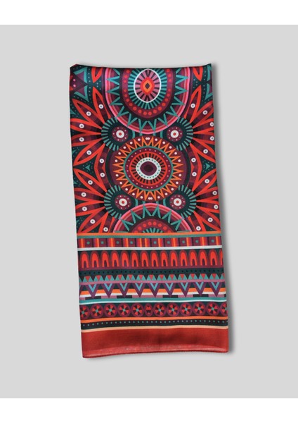 Kırmızı Pamuk Şal Afrika Mandala Desenli 70CMX190CM fırsatları