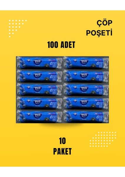 Çöp Poşeti Büyük Boy & 65X80 & 10 Paket & 10'lu