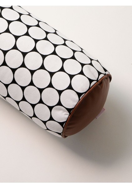 Siyah Noktalı Desenli Silindir Sosis Rulo Yastık modelleri