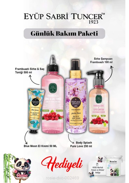 Pure Love Vücut Spreyi - Frambuaz Tonik ve Şampuan - Krem Blue Moon ve Rosie