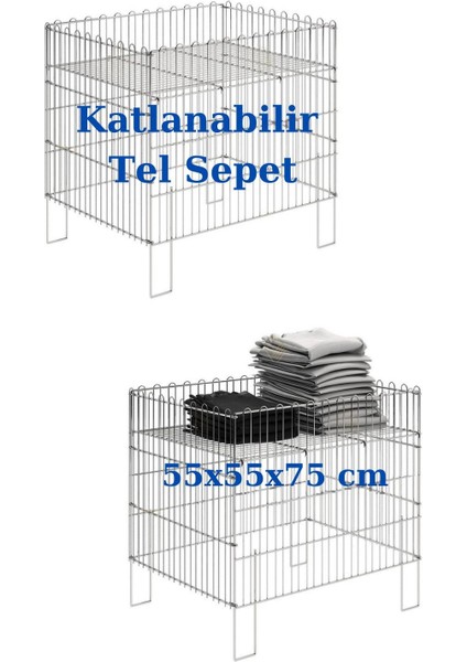 Katlanabilir Metal Sepet, Çok Amaçlı, Dayanıklı ve Hafif, Bej Renk, 70 L fırsatları