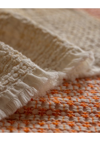 Lunevere Çift Kişilik %100 Pamuk Yatak Örtüsü - Turuncu indirimleri