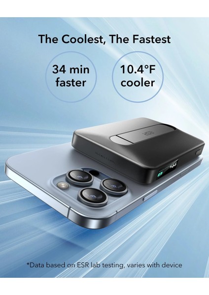 10000 Mah Taşınabilir Şarj Cihazı Halolock Qi2 Kickstand Magsafe Dijital Göstergeli Standlı Powerbank - Beyaz indirimleri