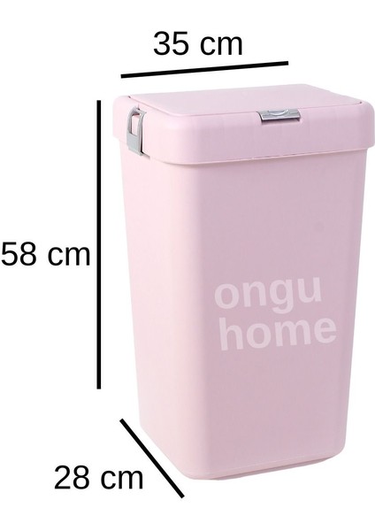 Pembe Dokunmatik Tekli Çamaşır Sepeti, Şık ve Kullanışlı, Plastik, 20-49 L modelleri