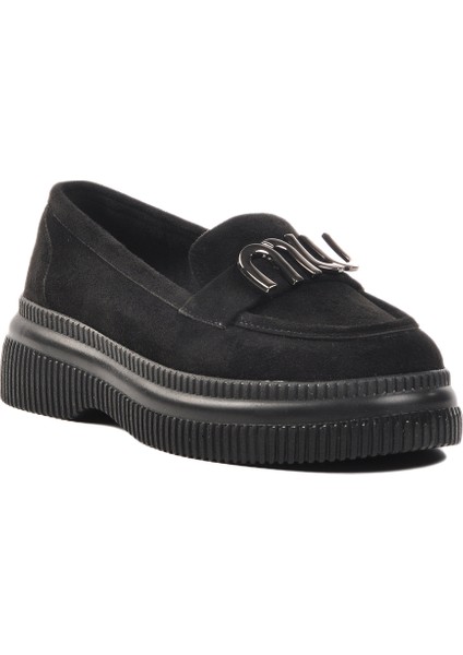 Siyah Süet Kadın Loafer Ayakkabı modelleri