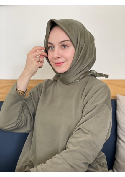 Ceviz Yeşili Siyane Scarf Kristal Eşarp
