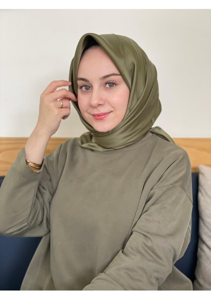 Zeytin Yeşili Siyane Scarf Kristal Eşarp