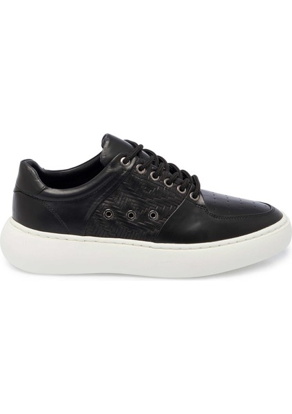 Siyah Hakiki Deri Erkek Sneaker - E24I1AY56710-A23