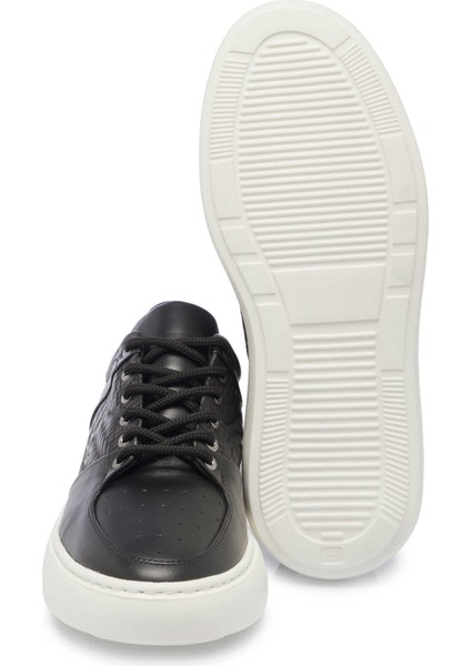 Siyah Hakiki Deri Erkek Sneaker - E24I1AY56710-A23