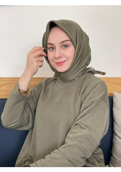 Ceviz Yeşili Siyane Scarf Kristal Eşarp