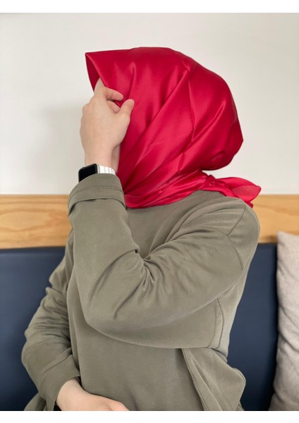 Kırmızı Siyane Scarf Kristal Eşarp modelleri