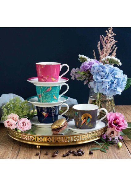 Sara Miller Chelsea Espresso Fincanı ve Tabağı, 4'lü Set