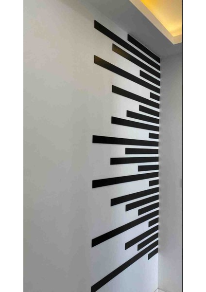 Duvar Dekorasyon Çıtası 5 Farklı Ebat (100CM ,80CM, 60CM, 40CM, 20CM) 25 Adet Panel Siyah Renk