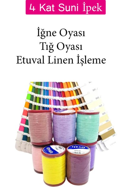Oyalı 4 Kat Suni Ipek Iplik Iğne Oyası Boncuk Ipi Tığ Oyası No:80