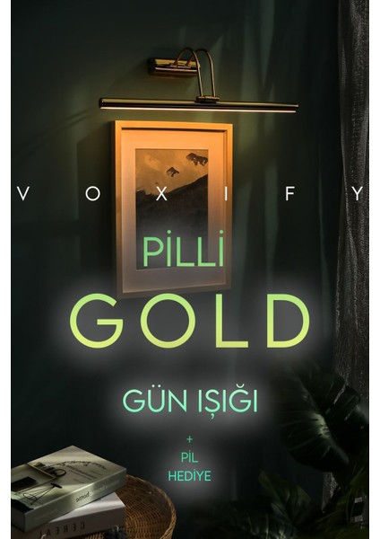 Gold Pilli Flüt Aplik Tablo Aydınlatma Banyo Ayna Üstü Aydınlatma