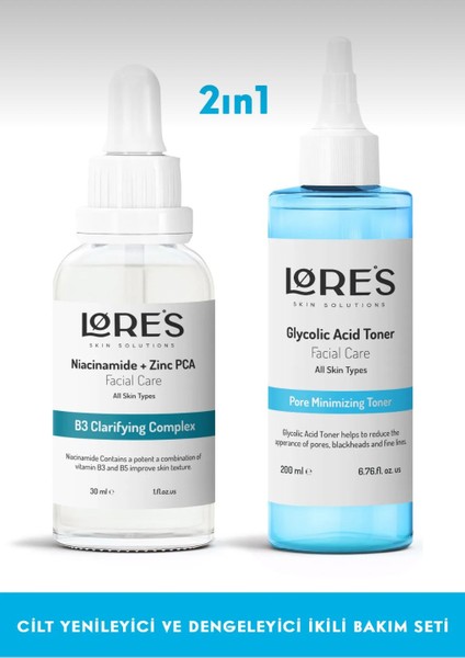 Kuvvetlendirici Detoks Seti - Glycolic Acid Aha Gözenek Sabitleyici Niacinamide Zinc Pca Serum fırsatları