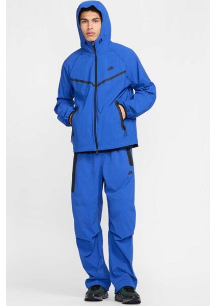 Tech Woven Oversized Pants Flat Pewter Paraşüt Kumaş Erkek Oversize Bol Kesim Eşofman Altı Sax Mavi