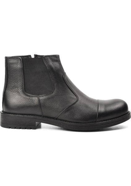 Siyah Deri Erkek Bot