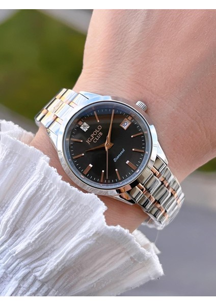 Çelik Kasa & Kordon Kararma ve Renk Atma Yapmaz Kadın Kol Saati+Bileklik JG04361.2