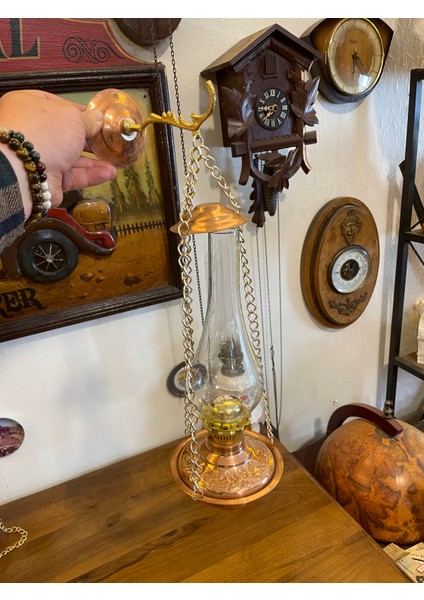 Antika Bakır Gaz Lambası
