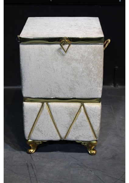 Bej Renkli 60L Ahşap Tekli Çamaşır Sepeti, Pratik ve Şık Tasarım