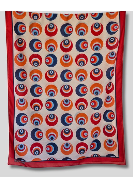 Kırmızı Pamuk Şal Türk Osmanlı Çintemani Desenli 70CMX190CM