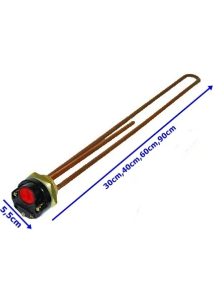 Düz Bakır Güneş Enerjisi Rezistansı, 30cm, 2000W, kapaklı, yerli üretim, metalikler fiyatları