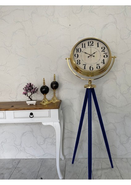 150 cm Dekoratif Tripod Ayaklı Tüm Aksamları Metal Gold Kaplama Saat modelleri