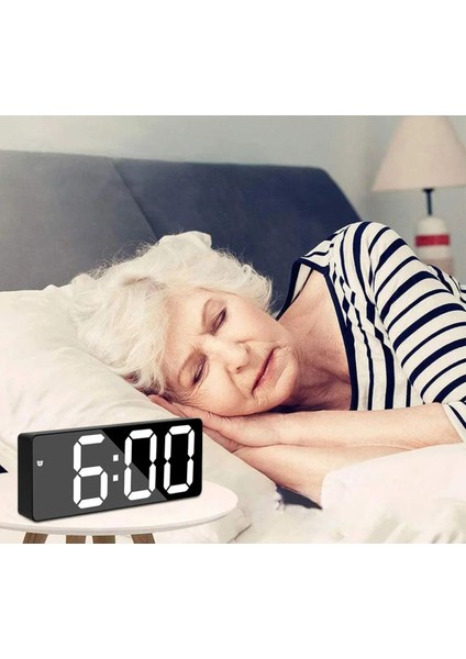 Dekoratif Masa Saati Derece Alarm Takvim Fonksiyonlu Şarjlı LED Işıklı Dijital Siyah