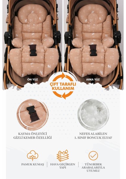 Bebeğinizi Rahatlatan Ortopedik Bel Minderi - Kahverengi Pamuk Kumaşlı Ürün - Çocuk Araba Koltuğu İçin Ideal fiyatları