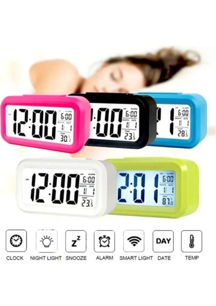 Dijital Masaüstü Çalar Saat Alarm, Takvim, Sıcaklık Göstergesi ve LED Ekran